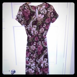 Short romper with attached skirt